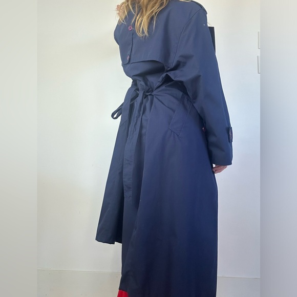 Pretty 1970s vintage DJI blue trench coat size medium - Picture 6 of 11